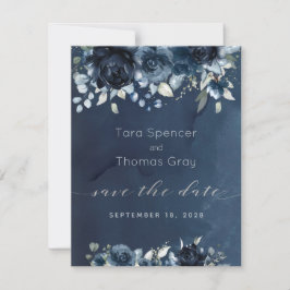 Kaskadierende Hochzeit von Navy Peony Save the Dat Save The Date