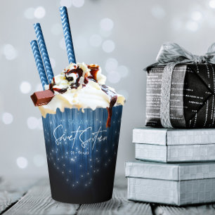 Kaskadierende Lichter Sweet 16 Blue ID790 Pappbecher