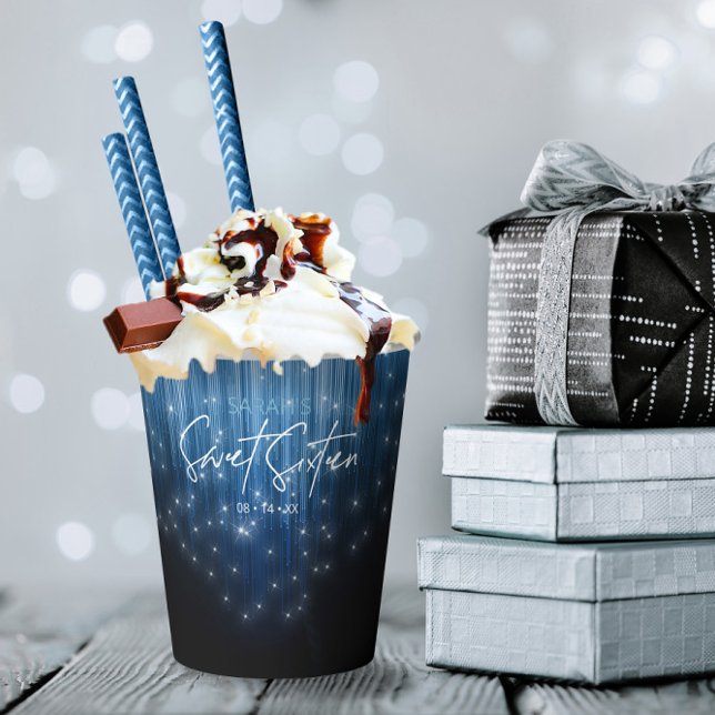 Kaskadierende Lichter Sweet 16 Blue ID790 Pappbecher (Von Creator hochgeladen)