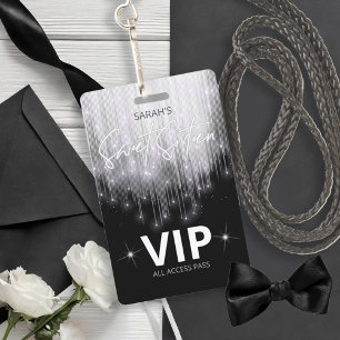 Kaskadierende Lichter Sweet 16 Schwarz und Weiß ID Ausweis