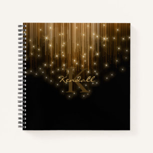 Kaskadierende Lights Monogram Gold ID789 Notizbuch