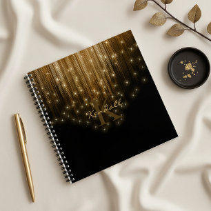 Kaskadierende Lights Monogram Gold ID789 Notizbuch
