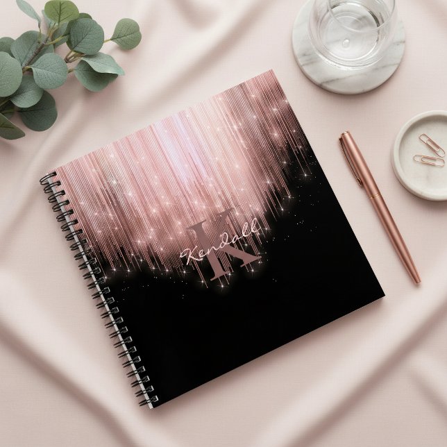 Kaskadierende Lights Monogram Rose Gold ID789 Notizbuch (Von Creator hochgeladen)