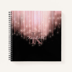 Kaskadierende Lights Monogram Rose Gold ID789 Notizbuch