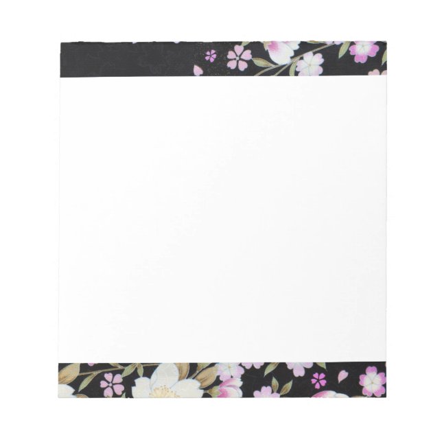 Kaskadierende rosa Blume Notizblock (Vorderseite)
