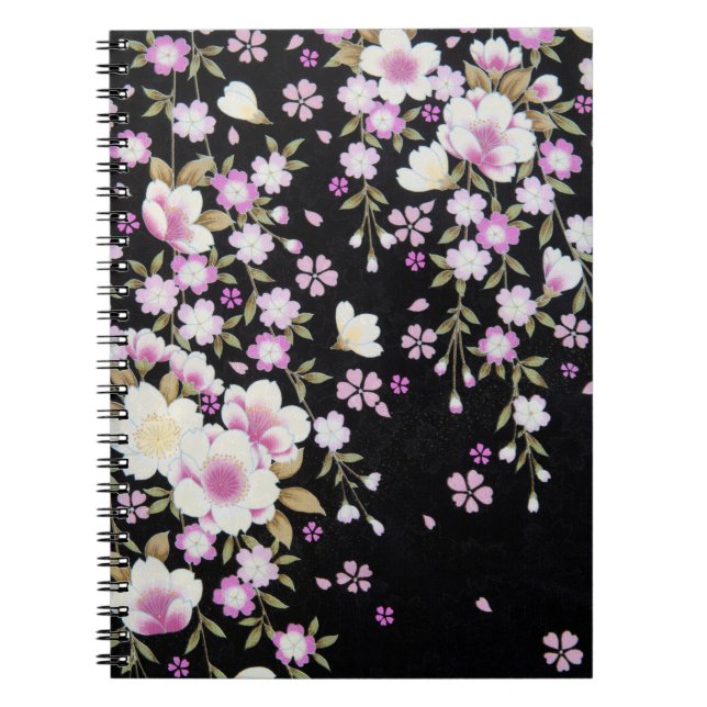 Kaskadierende rosa Blume Notizblock (Vorderseite)
