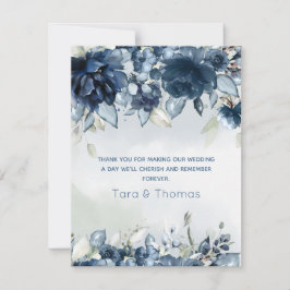 Kaskadierende Rose Hochzeit Dankeskarte