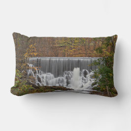 Kaskadierende Wälder Wasserfall und Abfall Blätter Lendenkissen