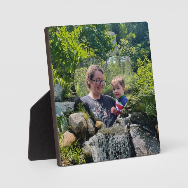 Kaskadierende Waldwasserfall-Pflanzenvorlage Fotoplatte (Vorderseite)