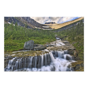 Kaskadierender Bach, Glacier-Nationalpark, Fotodruck