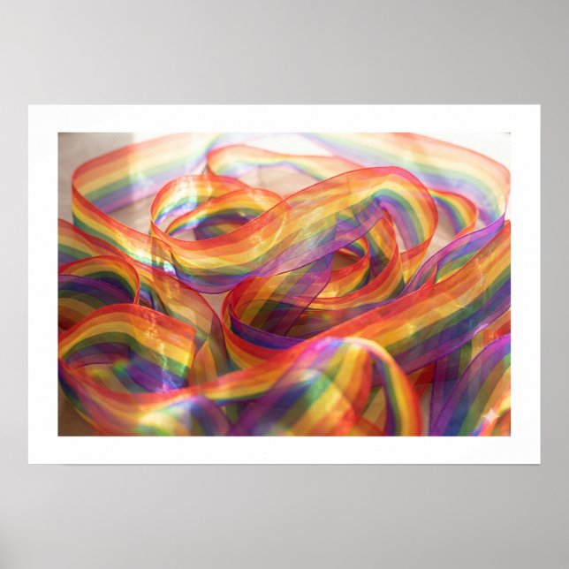 Kaskadierendes durchsichtiges Regenbogenband. Post Poster (Vorne)