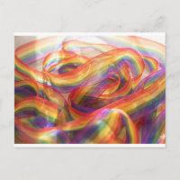 Kaskadierendes durchsichtiges Regenbogenband. Post