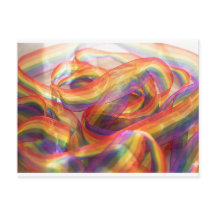 Kaskadierendes durchsichtiges Regenbogenband. Post