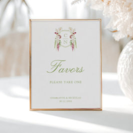 Kaskadierendes florales Monogramm Hochzeitsgunst Z Poster