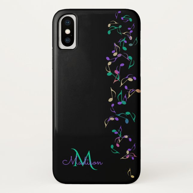 KaskadierenMusiknoten-Monogramm iPhone X Fall Case-Mate iPhone Hülle (Rückseite)