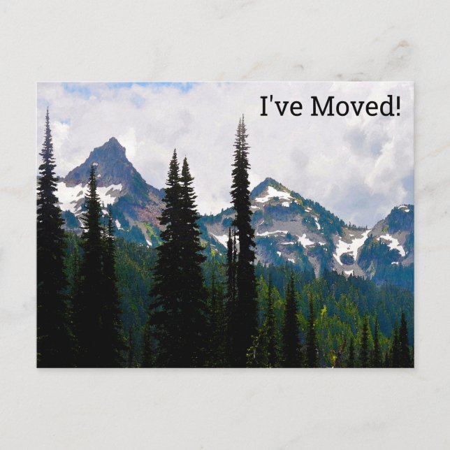 Kaskadierte Peaks Wasserfarbe Änderung der Adresse Postkarte (Vorderseite)