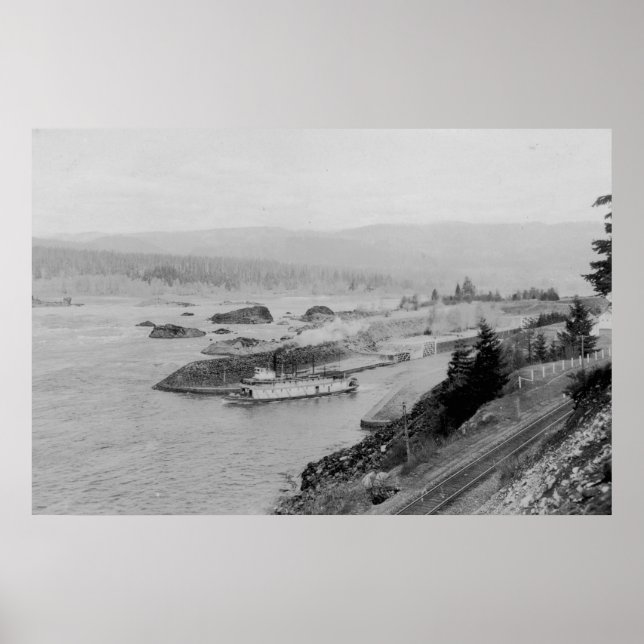 Kaskadierte Schlösser auf der Columbia River-Fotog Poster (Vorne)