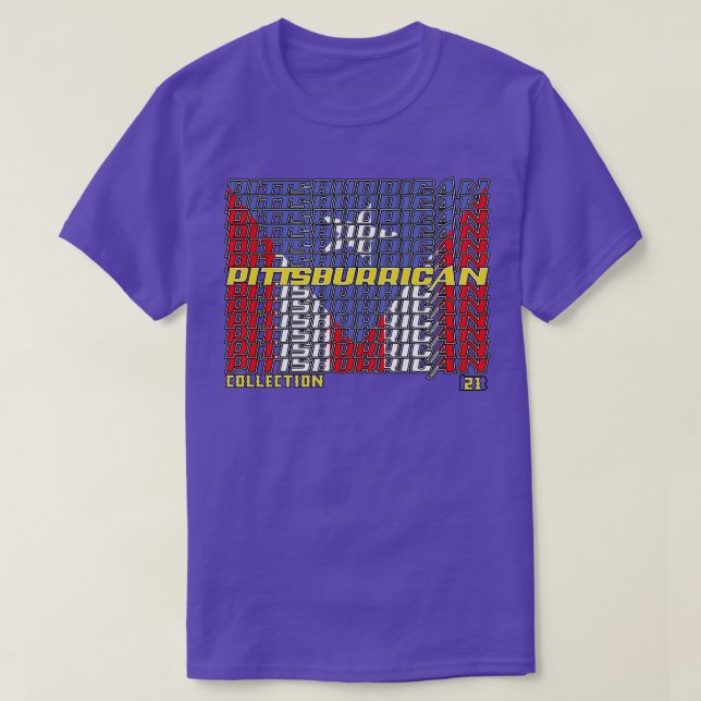 Kaskadierter Text der Pittsburrican-Sammlung 3 T-Shirt (Design vorne)