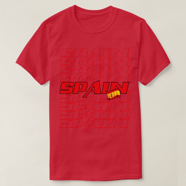 Kaskadierter Text in Spanien 1 T-Shirt (Design vorne)