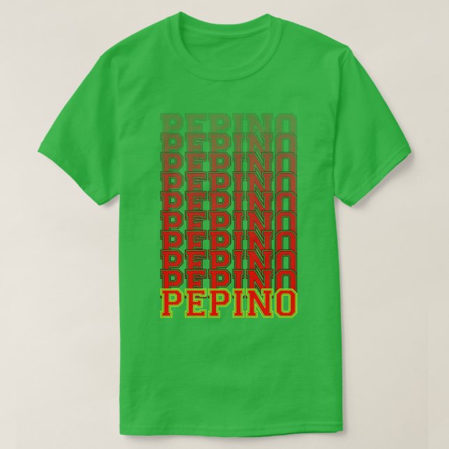 Kaskadierter Text von Pepino 1 T-Shirt (Design vorne)