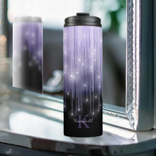 Kaskadierung Lights Monogram Violet ID789 Thermosbecher