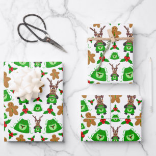 Kasky Niedlich Weihnachtsbaum Rentier Baking Ginge Geschenkpapier Set