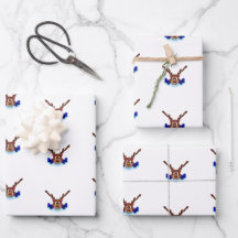 Kasky Niedlicher Weihnachtsmann auf Blue Ice Skate