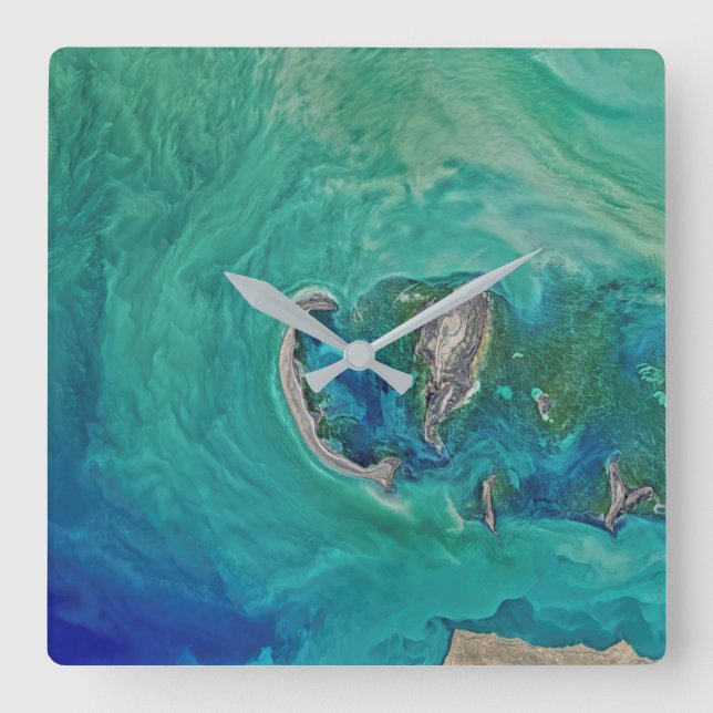 Kaspisches Meer Quadratische Wanduhr (Vorderseite)