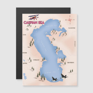 Kaspisches Meer Vintage Style Karte Reiseplakat