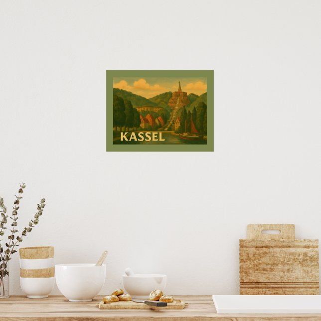 Kassel Deutschland Stadt Kunst Poster (Küche)