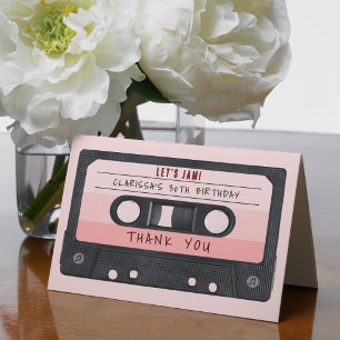 Kassette Band Pink Retro Geburtstagsfeier Dankeskarte