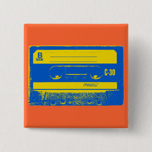 Kassette blau u. gelb button