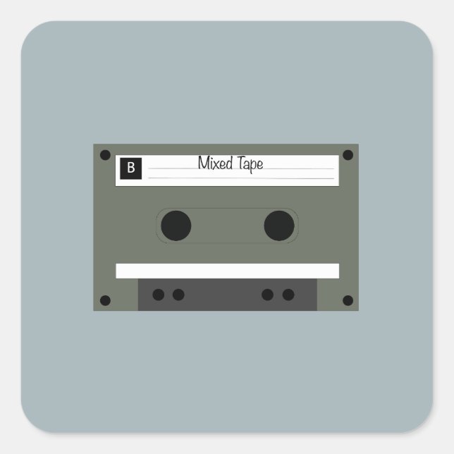 Kassette, Mixed Tape Quadratischer Aufkleber (Vorderseite)