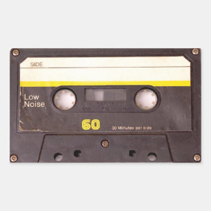 Kassette Schwarze Rechteckige Aufkleber