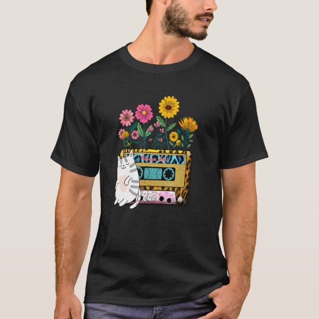 Kassette Soul-Kassetten-Blume Wildblume-Kat T-Shirt (Vorderseite)