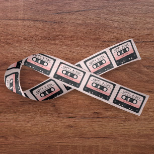 Kassette Tape Rosa Retro Geburtstagsparty Satinband