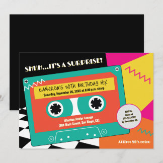 Kassette TAPE Überraschung 50. Geburtstag Retro 80 Einladung