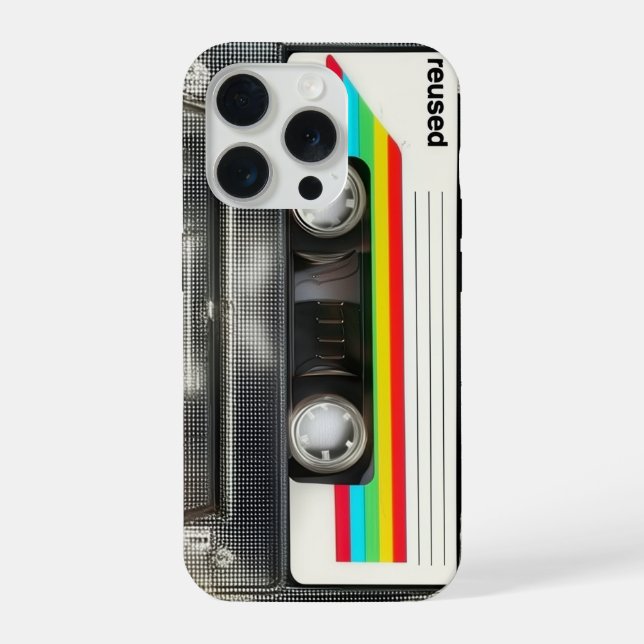 Kassette Transparent Retro Mixtape 80er Ästhetik iPhone Hülle (Rückseite)