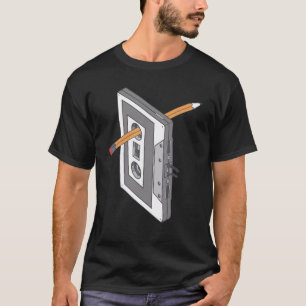 Kassette und ein Bleistift 70er 80er und 90er Vin T-Shirt