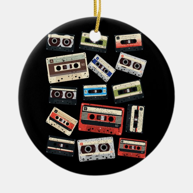 Kassetten Mixtapes 1980er Radio Music Graphic Keramik Ornament (Vorne)