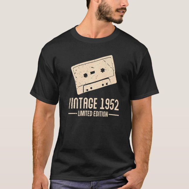 Kassettenband 1952 Vintag Retro Geburtstag T-Shirt (Vorderseite)