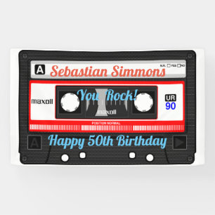 Kassettenband oder Mixtape für Petro 80 s, beliebi Banner