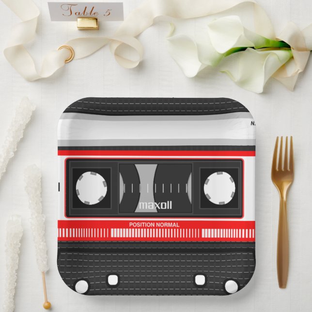 Kassettenband Pappteller (Hochzeit)