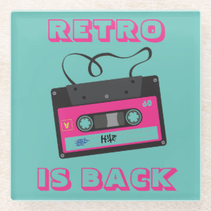 Kassettenband Retro 80er Jahre Groovy Music Glasuntersetzer