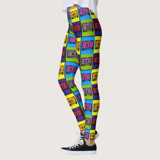 Kassettenband Retro 90er Pop Art Leggings (Links)