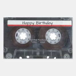 Kassettenband zum Geburtstag Rechteckiger Aufkleber