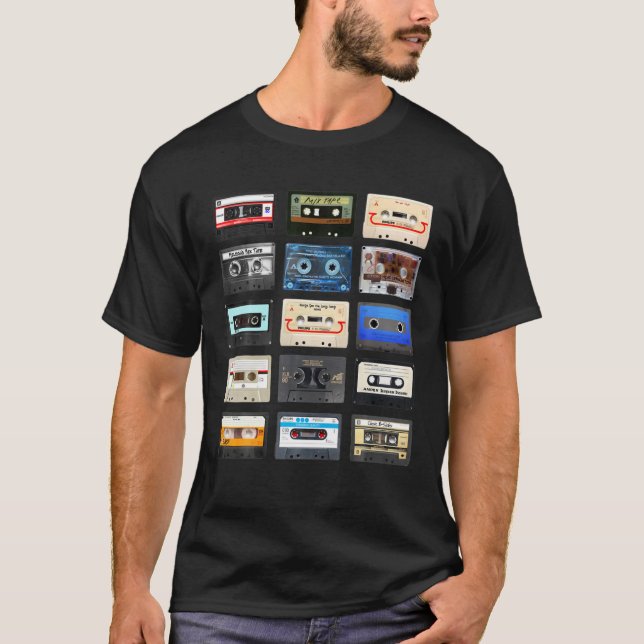 Kassettenbänder Mixtapes 1980S Radio Music Graphic T-Shirt (Vorderseite)