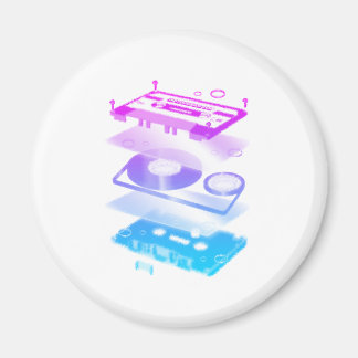 Kassettenexplosionsanzeige - Retro-DJ für das Musi Magnet