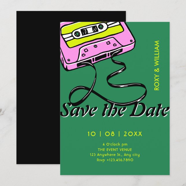 Kassettenhochzeit Save The Date (Vorne/Hinten)