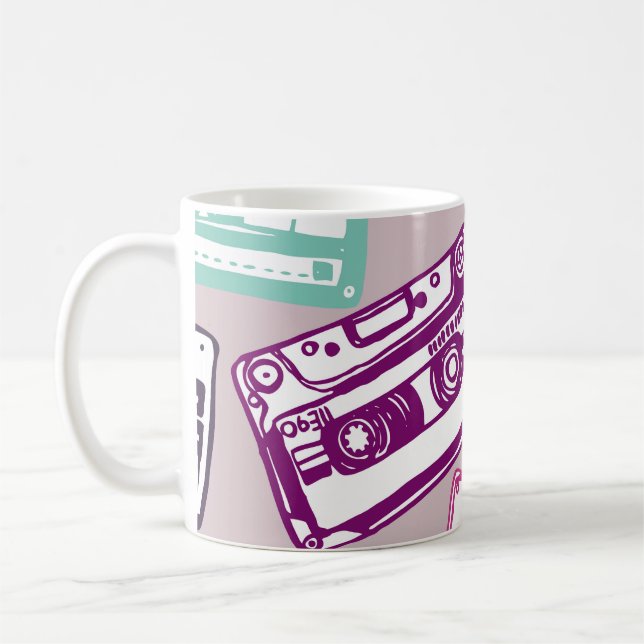 Kassettenrekorder, handgezeichnet Muster. Kaffeetasse (Links)